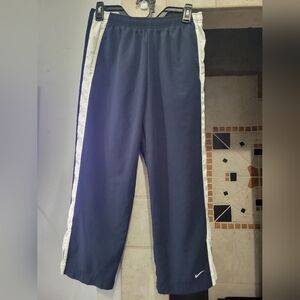Vintage Nike Womens Training Navy Blue Wide Leg Pant/Capris White Accents